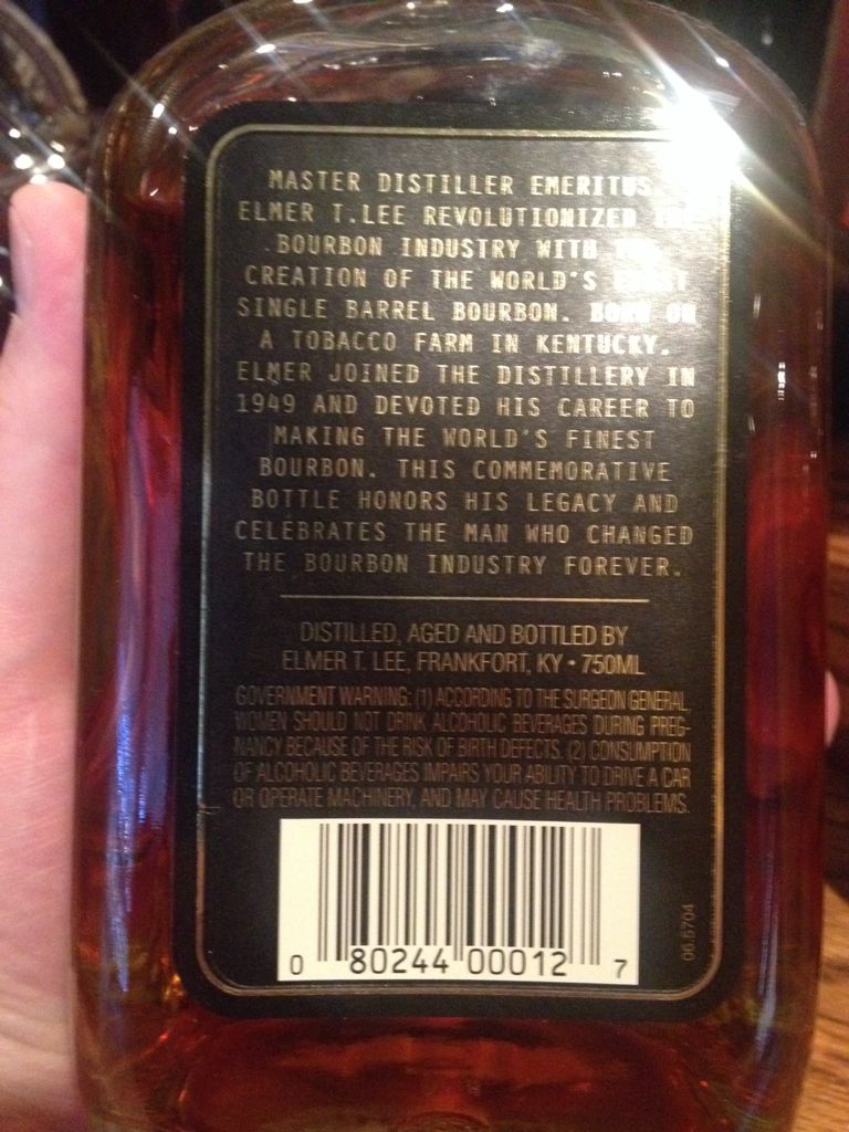 Elmer T. Lee Commemorative - Elmer T Lee Distillery (750 mL) alcohol collectible [Barcode 080244000127] - Main Image 2