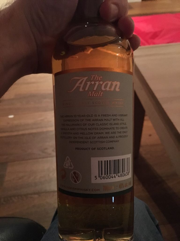 Arran 10 Year Old - Isle Of Arran Distillers (700 mL) alcohol collectible [Barcode 5060044480638] - Main Image 2