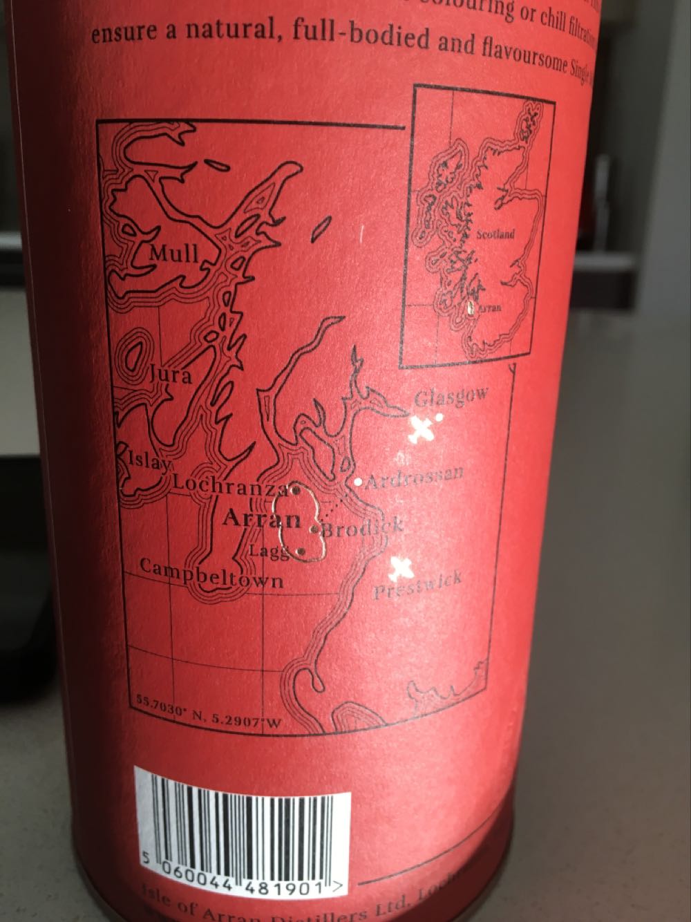 Arran Amarone Cask Finish - Isle Of Arran Distillery (700 mL) alcohol collectible [Barcode 5060044481901] - Main Image 3