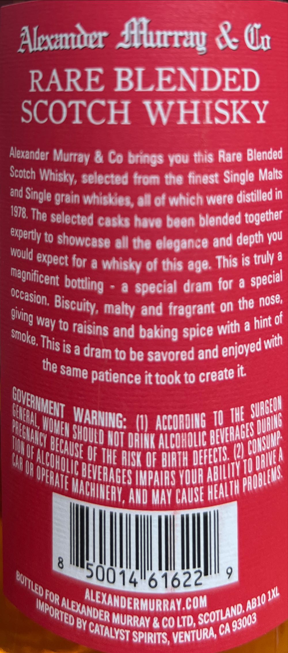 Alexander Murray & Co Rare Blended 43 Yr - The Glen Garioch Distillery (750  mL) alcohol collectible [Barcode 5060074861858] - Main Image 2