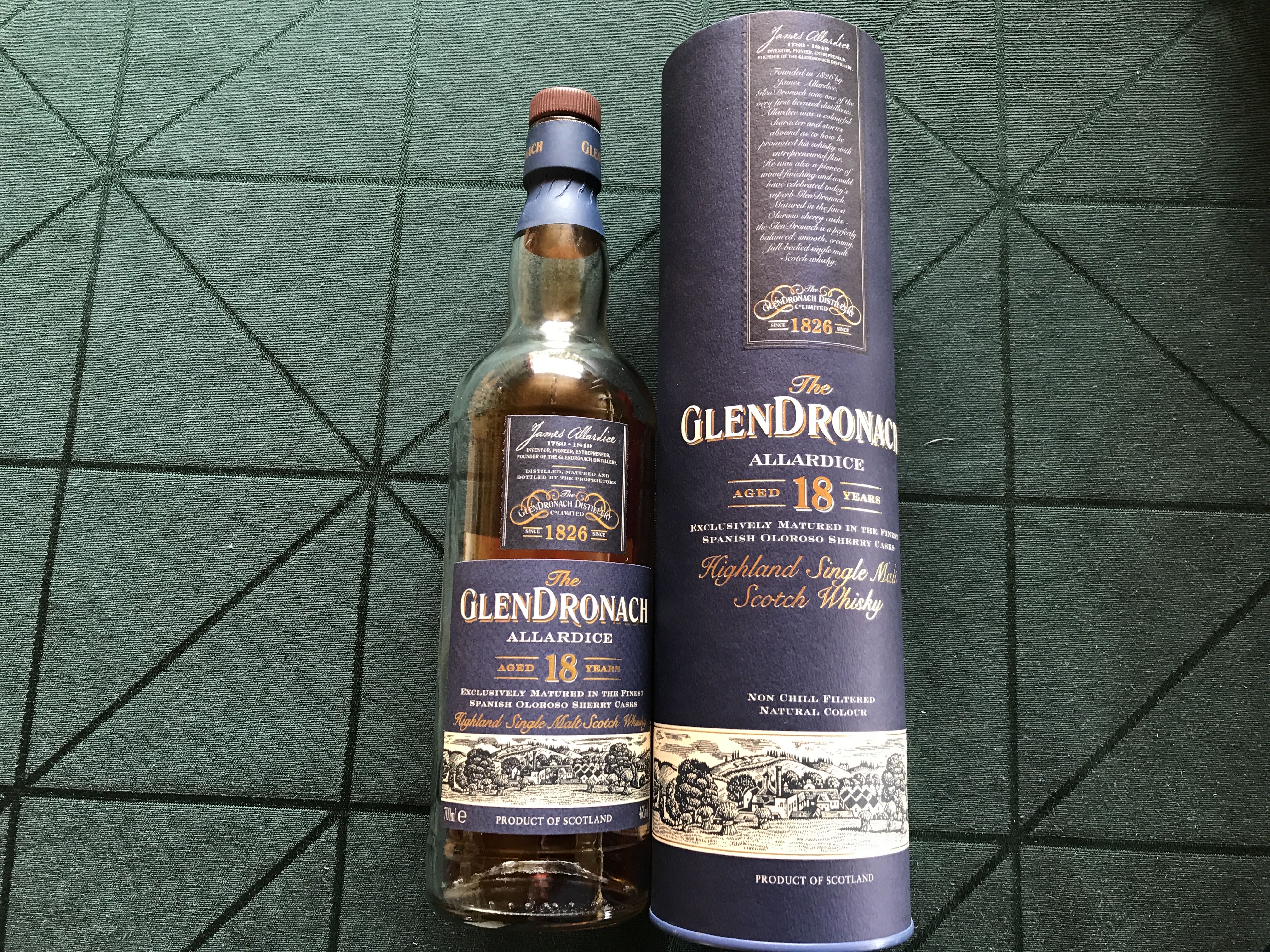 GlenDronach Allardice 18 Single Malt Scotch Whisky 700mL - The Glendronach Distillery (700mL) alcohol collectible [Barcode 5060088791691] - Main Image 2
