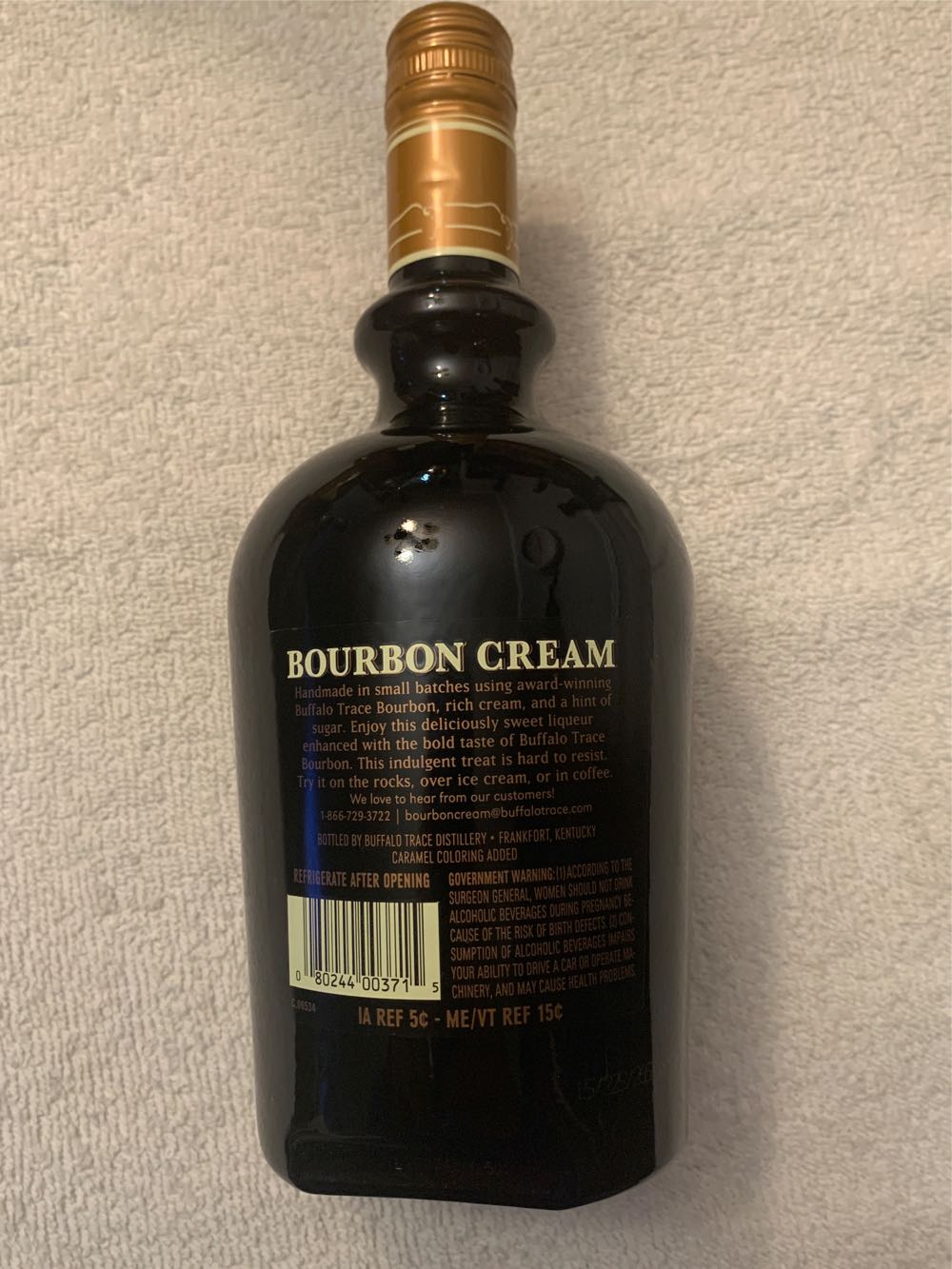 Buffalo Trace Bourbon Cream - Buffalo Trace Distillery (750mL) alcohol collectible [Barcode 080244003715] - Main Image 2