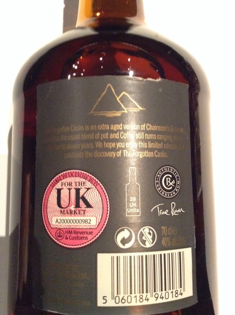 Chairman’s Reserve The Forgotten Casks - St. Lucia Distillers (700mL) alcohol collectible [Barcode 5060184940184] - Main Image 2
