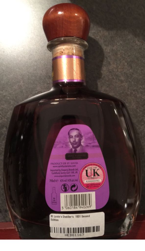 St. Lucia Distiller 19th 2nd Edition  - St. Lucia Distillers (700 mL) alcohol collectible [Barcode 5060184940269] - Main Image 2