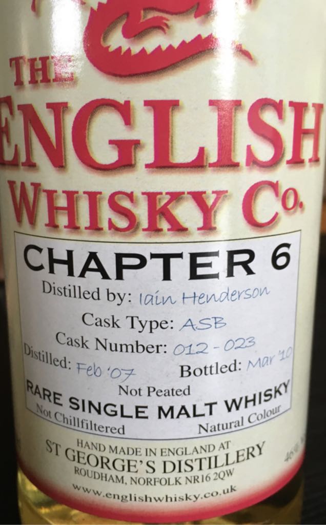 The English Whisky Co Chapter 6 - The St George’s Distillery (700 mL) alcohol collectible [Barcode 5060199680235] - Main Image 2