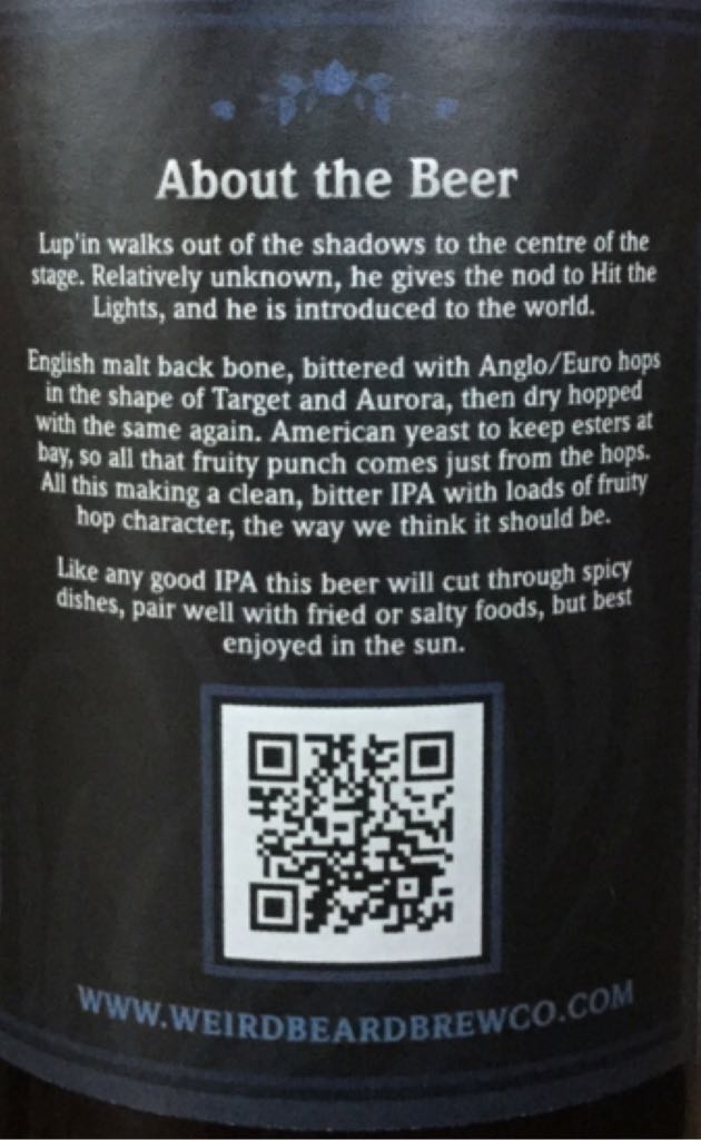 Hit The Lights - Weird Beard (500 mL) alcohol collectible [Barcode 5060339700083] - Main Image 2