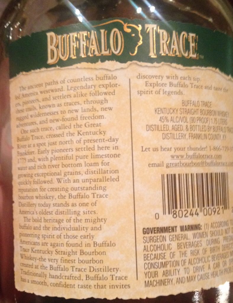 Buffalo Trace 1.75ltr 2021 - Buffalo Trace Distillery (1.75L) alcohol collectible [Barcode 080244009212] - Main Image 2