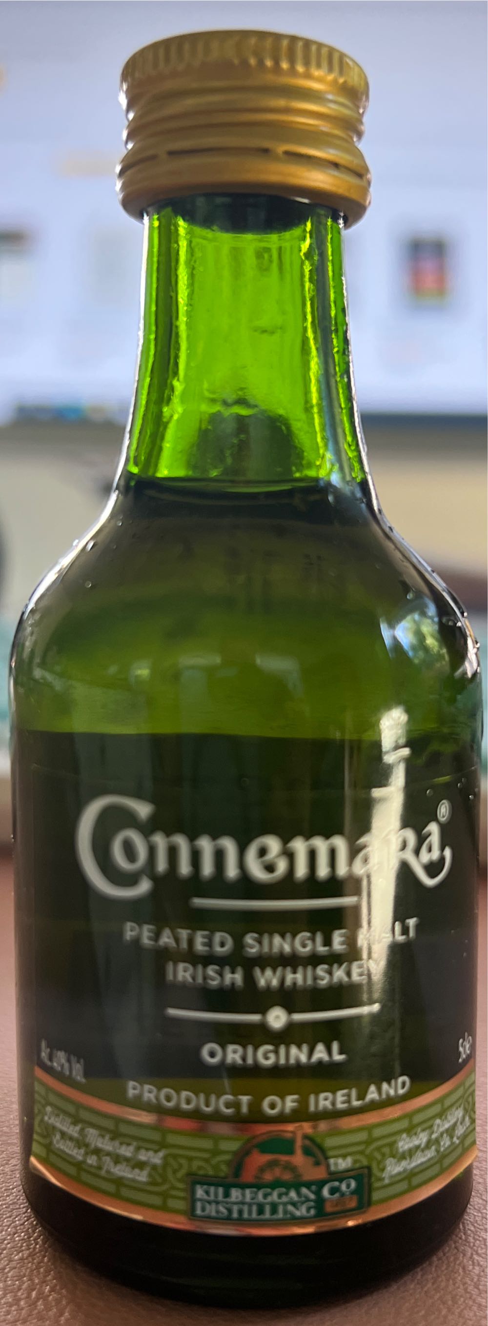 Connemara Peated Single Malt Irish Whiskey  - Cooley Distillery (50 mL) alcohol collectible [Barcode 5099357002374] - Main Image 2