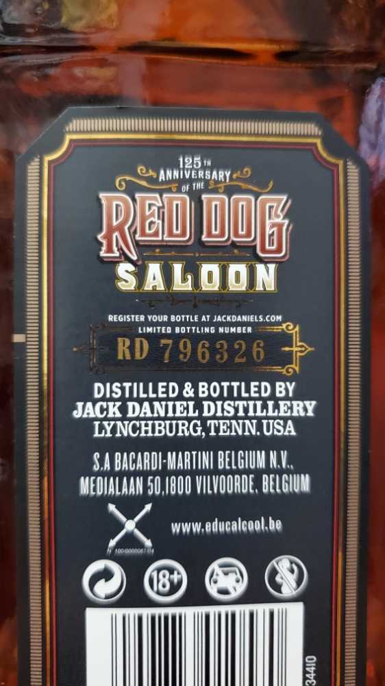 Red Dog Saloon Bottle - 125th Anniversary - Jack Daniel‘s Distillery (700 mL) alcohol collectible [Barcode 5099873010570] - Main Image 4