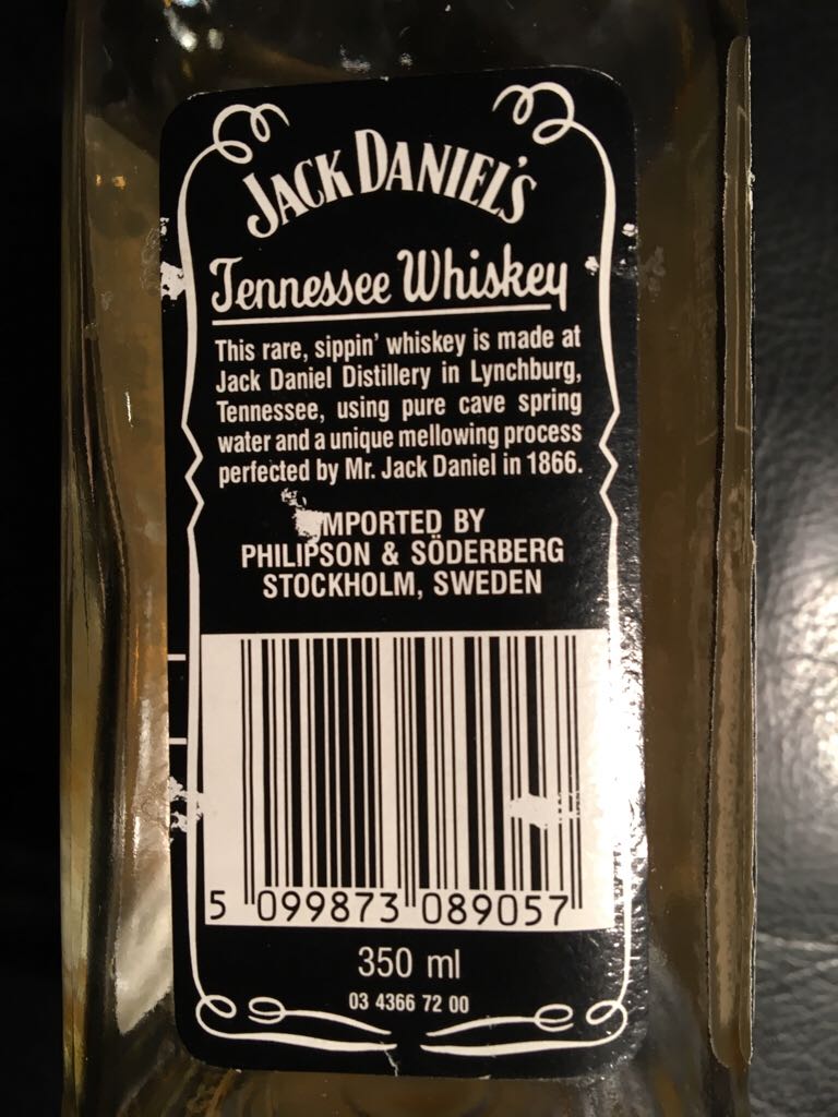 JACK DANIEL’S Old No7 40% 35 cl GLASS BOTTLE USA Spanish Importer label DANIELS - jack Daniel (350 mL) alcohol collectible [Barcode 5099873089057] - Main Image 2