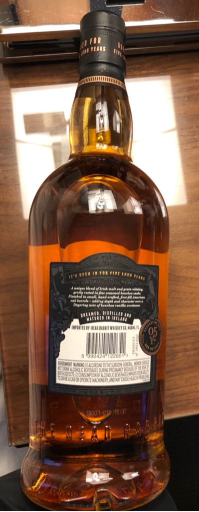 The Dead Rabbit Irish Whiskey - The Dublin Liberties Distillery (750 mL) alcohol collectible [Barcode 5390424122651] - Main Image 2