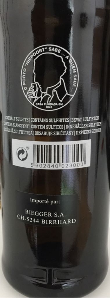 Niepoort Port Dry White 750ml 19,5% Vol. - Porto Ruby N.V. (750 mL) alcohol collectible [Barcode 5602840023000] - Main Image 2
