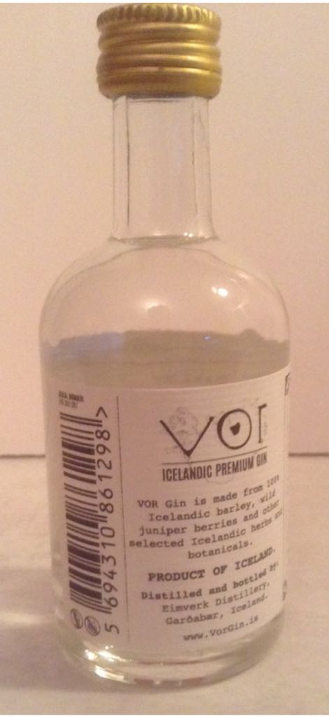 Vor Gin - Eimverk Distillery (50 mL) alcohol collectible [Barcode 5694310861298] - Main Image 2