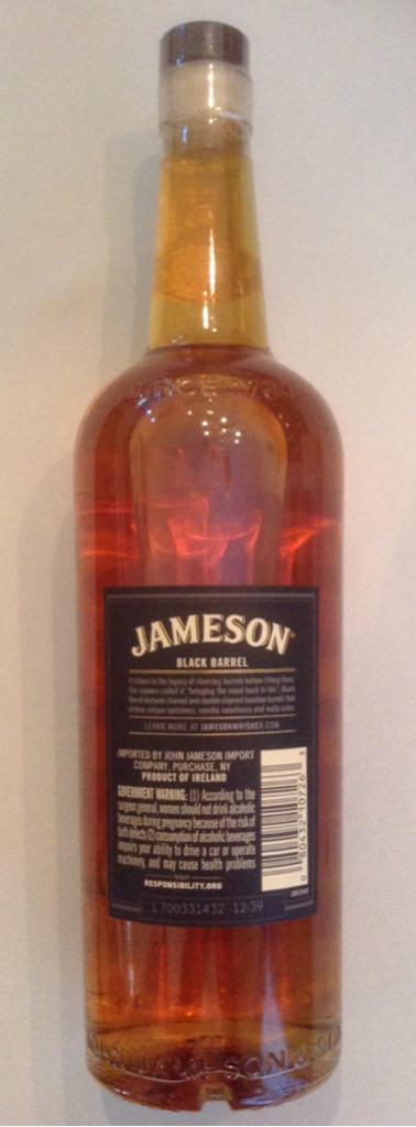 Jameson Black Barrel - John Jameson & Son (750 mL) alcohol collectible [Barcode 080432107263] - Main Image 2