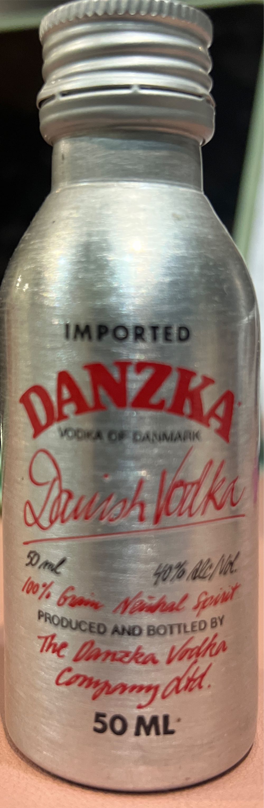 Danzka Vodka - Denmark (50 mL) alcohol collectible [Barcode 5788686504009] - Main Image 2
