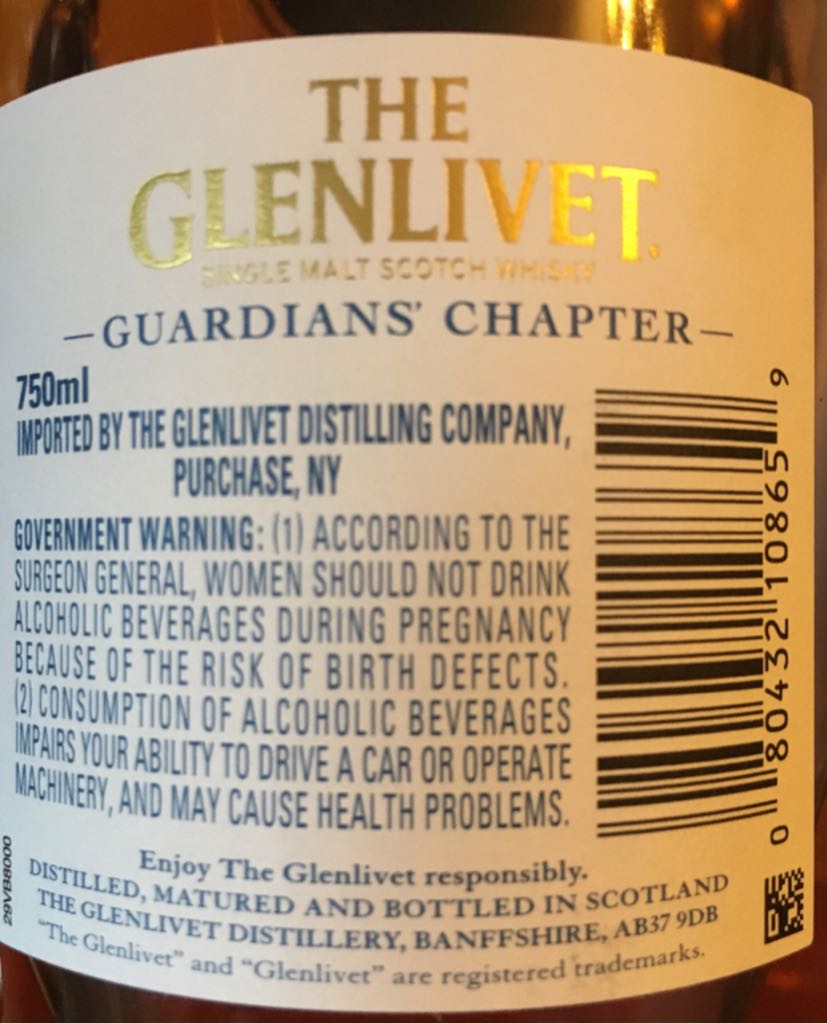 The Glenlivet Guardian’s Chapter  - The Glenlivet Distillery (750 mL) alcohol collectible [Barcode 080432108659] - Main Image 2