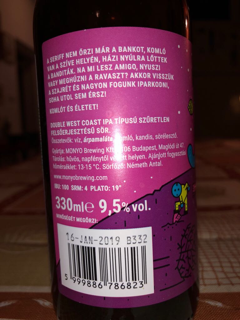 Dead Rabbit - Monyo Brewing KFT (330 mL) alcohol collectible [Barcode 5999886786823] - Main Image 2