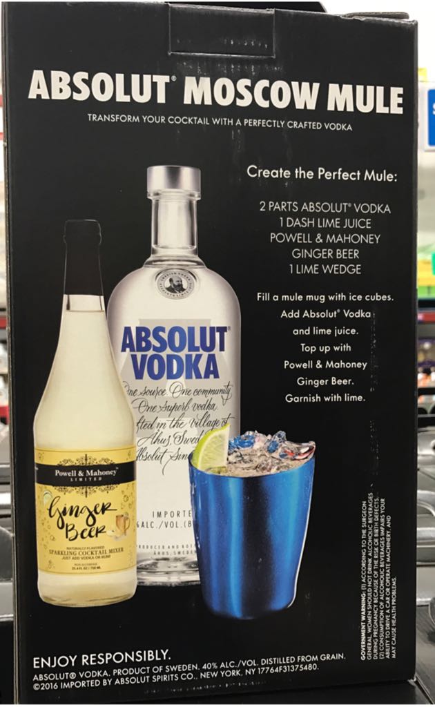 Absolute Moscow Mule - Absolut (1.75 mL) alcohol collectible [Barcode 080432111475] - Main Image 2