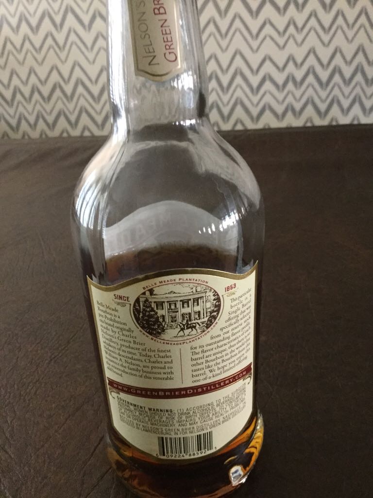 Belle Meade Single Barrel 12 Year - Nelson’s Green Brier, Nashville, TN (750mL) alcohol collectible [Barcode 609224885921] - Main Image 2