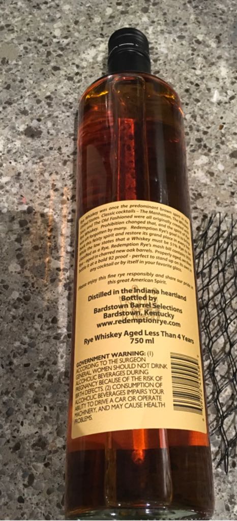Redemption Rye - Bardstown Barrel Selections (750mL) alcohol collectible [Barcode 609722455589] - Main Image 2