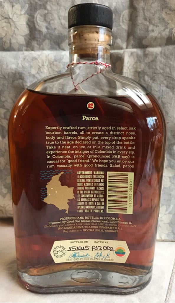 Parce 12 Year - Parce alcohol collectible [Barcode 610395953401] - Main Image 2