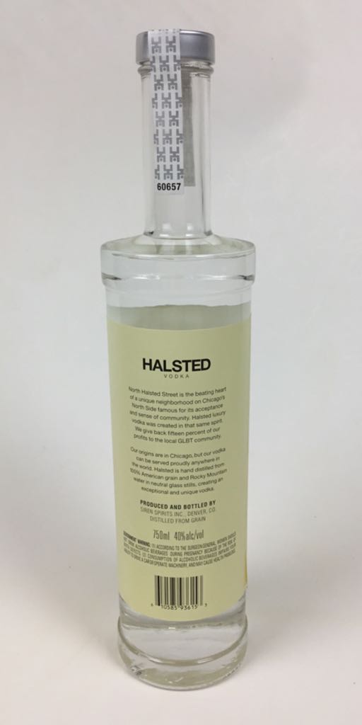 Halsted Vodka - Siren Spirits Inc. (750mL) alcohol collectible [Barcode 610585936153] - Main Image 2