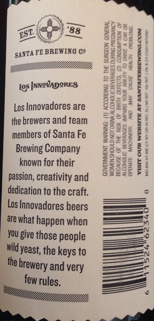Single Barrel Oak  - Santa Fe Brewing Company (750 mL) alcohol collectible [Barcode 611524623400] - Main Image 2