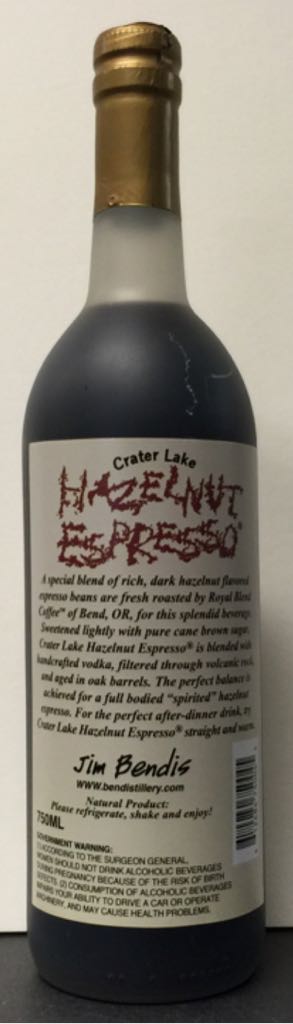 Crater Lake Hazelnut Expresso - Crater Lake (750mL) alcohol collectible [Barcode 612484750045] - Main Image 2