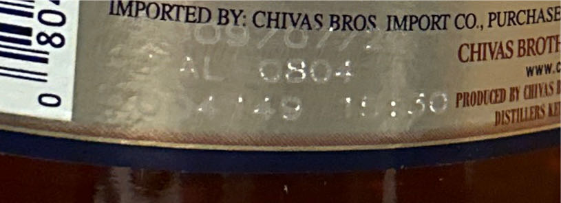 Chivas Regal 18 - Chivas Brothers Ltd. (750 mL) alcohol collectible [Barcode 080432400487] - Main Image 3