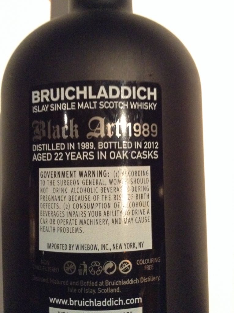 Black Art 1989 - Bruichladdich (750 mL) alcohol collectible [Barcode 618105006805] - Main Image 2