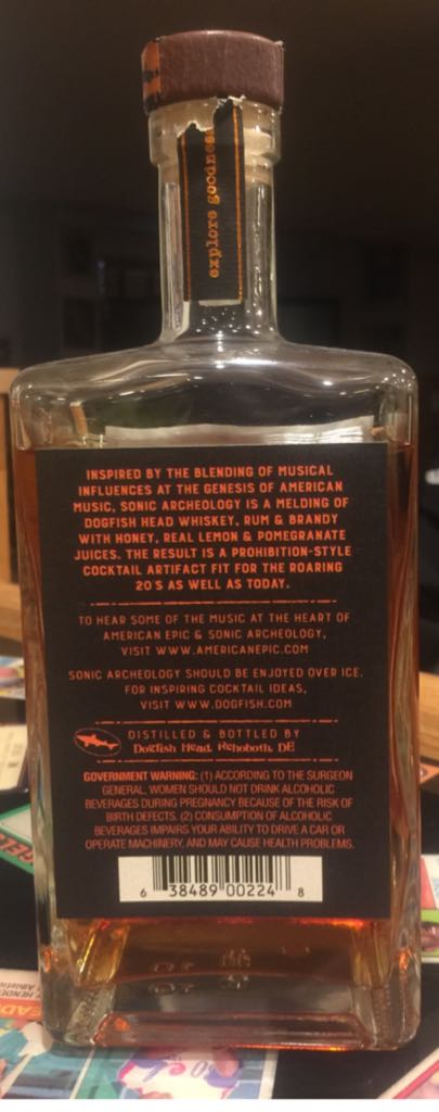 Sonic Archeology - Dogfish Head (750 mL) alcohol collectible [Barcode 638489002248] - Main Image 2