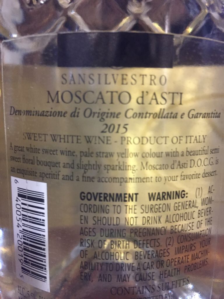 Dulcis Moscato D’Asti - Sansilvesteo (750 mL) alcohol collectible [Barcode 640054200195] - Main Image 2
