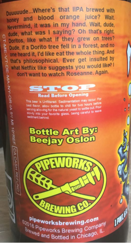 Crimson Snapper - Pipeworks Brewing Co (6 fl. oz.) alcohol collectible [Barcode 640901189475] - Main Image 2