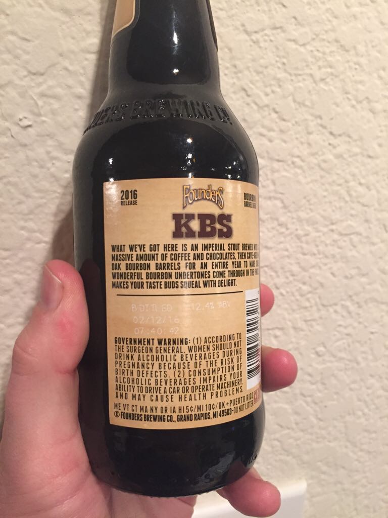 KBS - Founders Brewing (12 fl. oz.) alcohol collectible [Barcode 642860300328] - Main Image 2