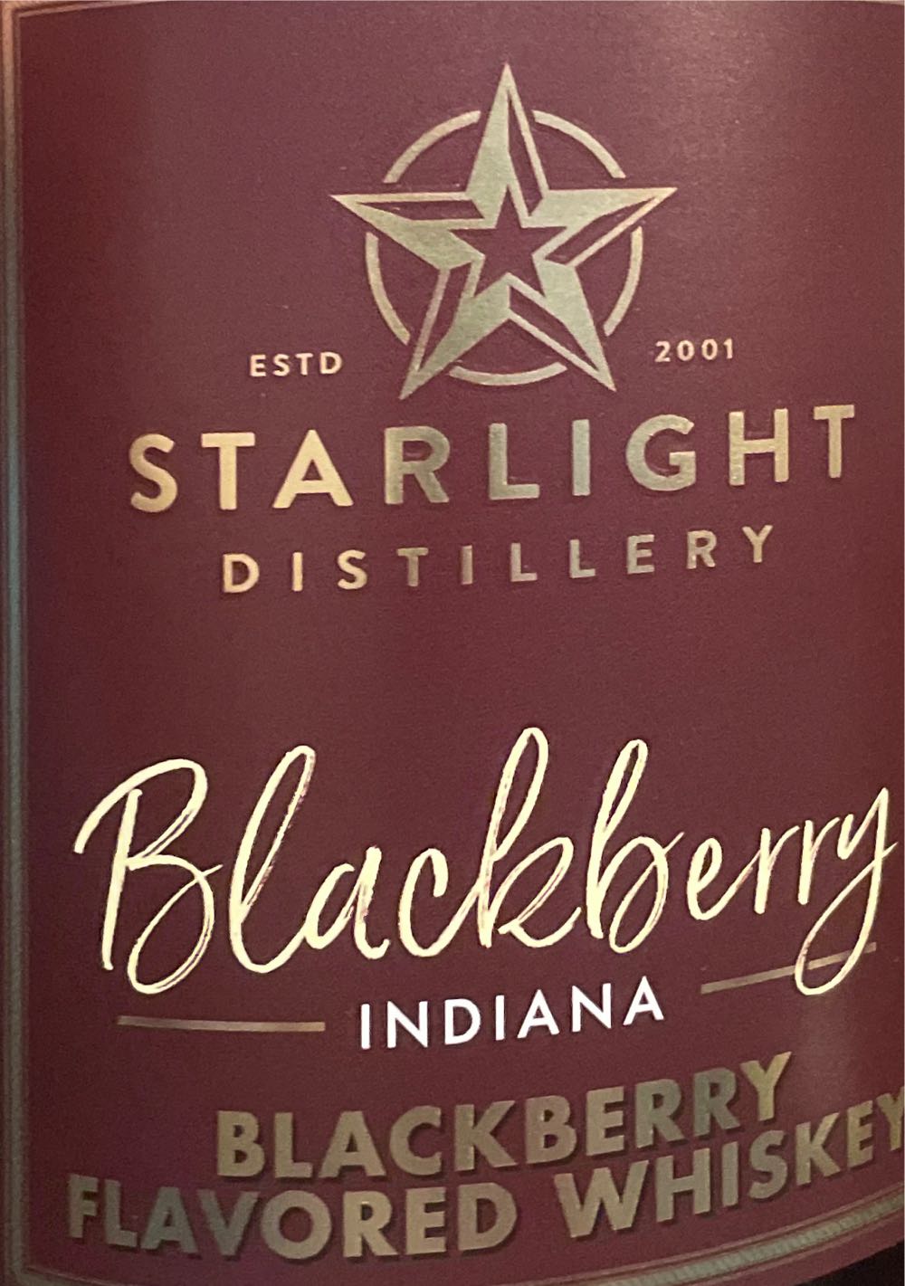 Starlight Blackberry Whiskey - Starlight Distillery (750 mL) alcohol collectible [Barcode 643390310160] - Main Image 3