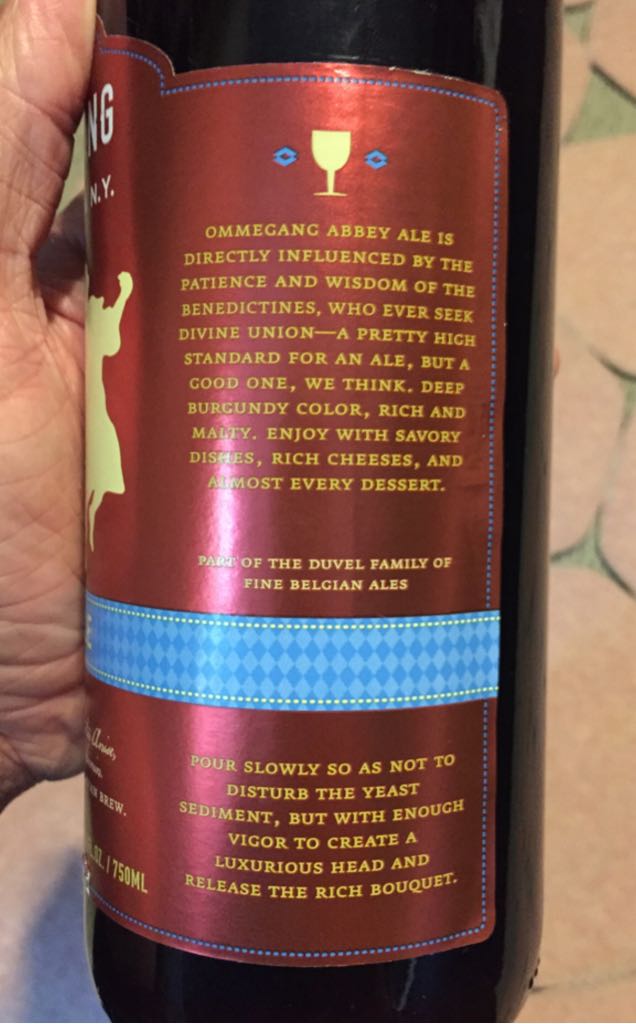 Abbey Ale - Brewery Ommegang (750 mL) alcohol collectible [Barcode 649440000012] - Main Image 2