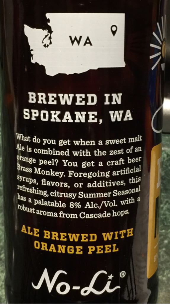 Brass Monkey  - No-Li Brewhouse (22 fl. oz.) alcohol collectible [Barcode 658403329183] - Main Image 2