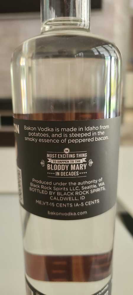 Bakon Vodka - Black Rock Spirits (750 mL) alcohol collectible [Barcode 681622127605] - Main Image 2