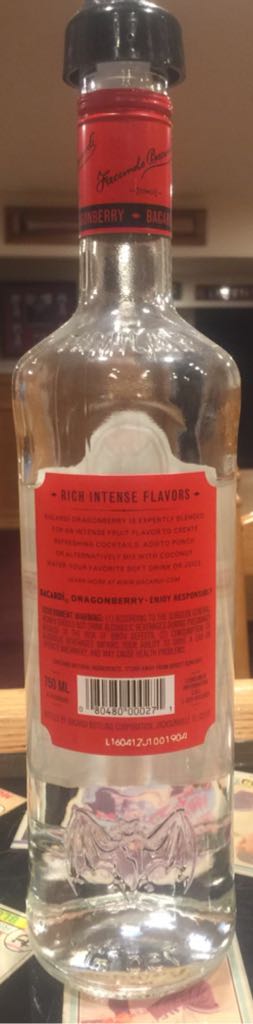 Bacardi Dragon Berry - Bacardi (750 mL) alcohol collectible [Barcode 080480000271] - Main Image 2