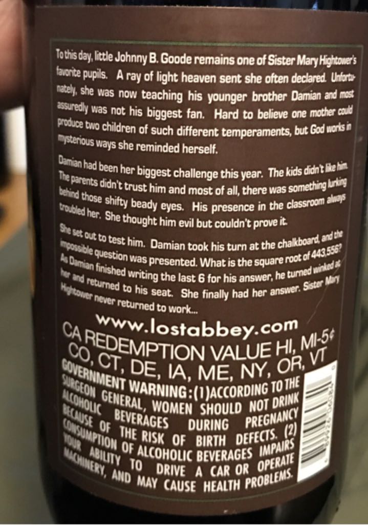 Track #8 - The Lost Abbey (12.7 fl. oz.) alcohol collectible [Barcode 689926060840] - Main Image 2