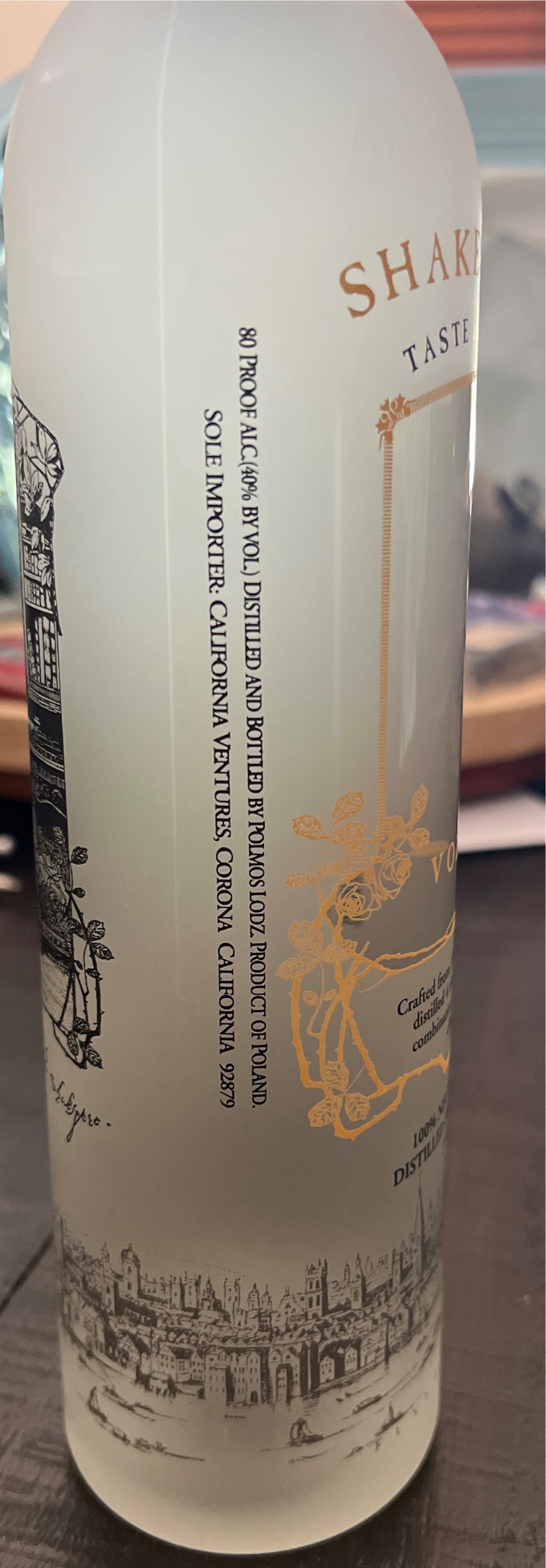 Shakespeare Taste The Poetry Vodka - Polmos Lodz (750 mL) alcohol collectible [Barcode 694377000017] - Main Image 4