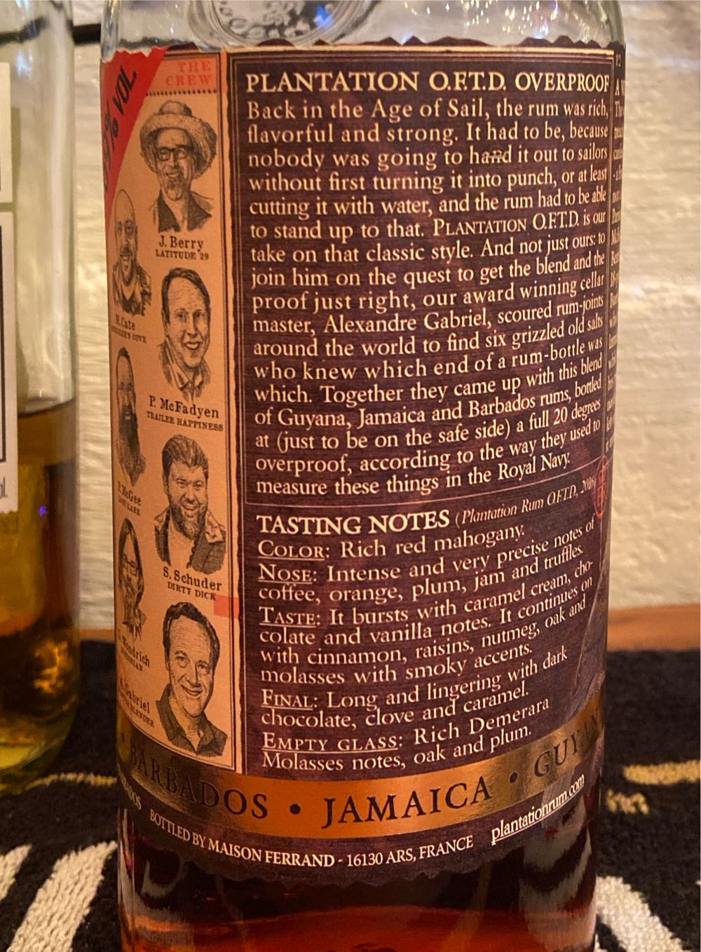 Plantation OFTD - Plantation Rum (750mL) alcohol collectible [Barcode 695521152187] - Main Image 2