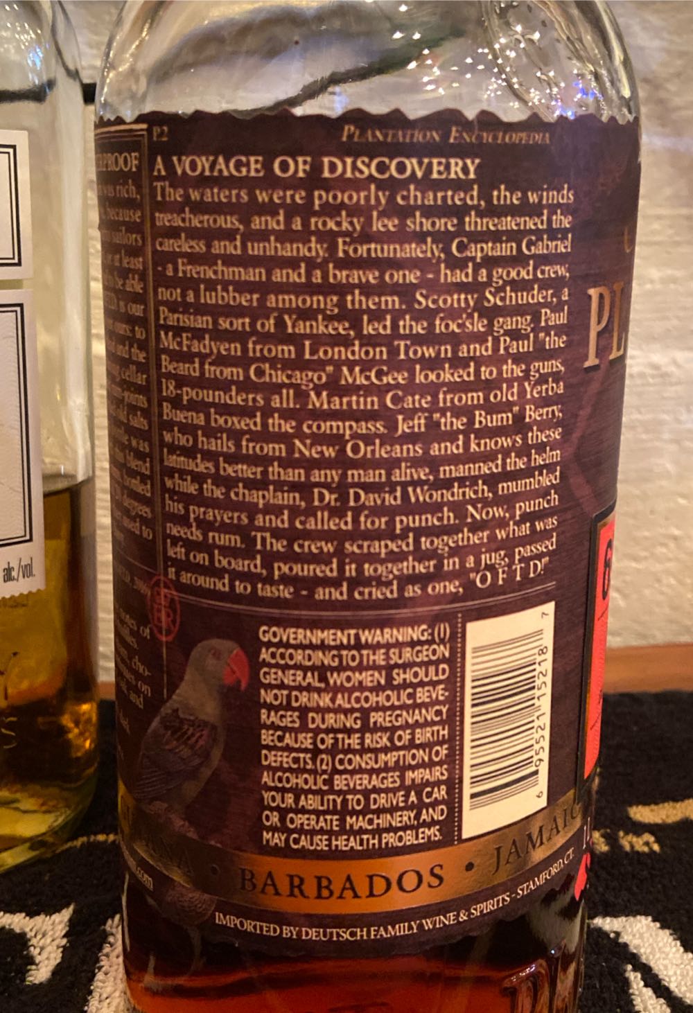 Plantation OFTD - Plantation Rum (750mL) alcohol collectible [Barcode 695521152187] - Main Image 3