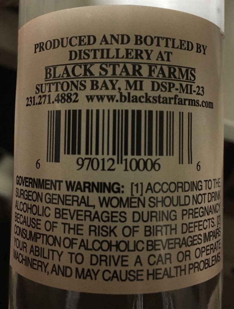 Spirit of the Vineyard - Black Star Farms (375 mL) alcohol collectible [Barcode 697012100066] - Main Image 2