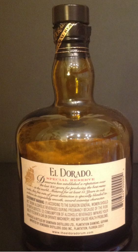 El Dorado 15 Years - Demerara Distillers, Ltd (750mL) alcohol collectible [Barcode 711629000004] - Main Image 2