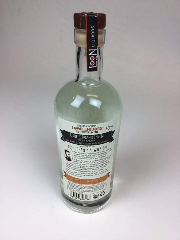 Wheaton Barley Vodka - Loon Liquors (750mL) alcohol collectible [Barcode 7137579826038] - Main Image 2