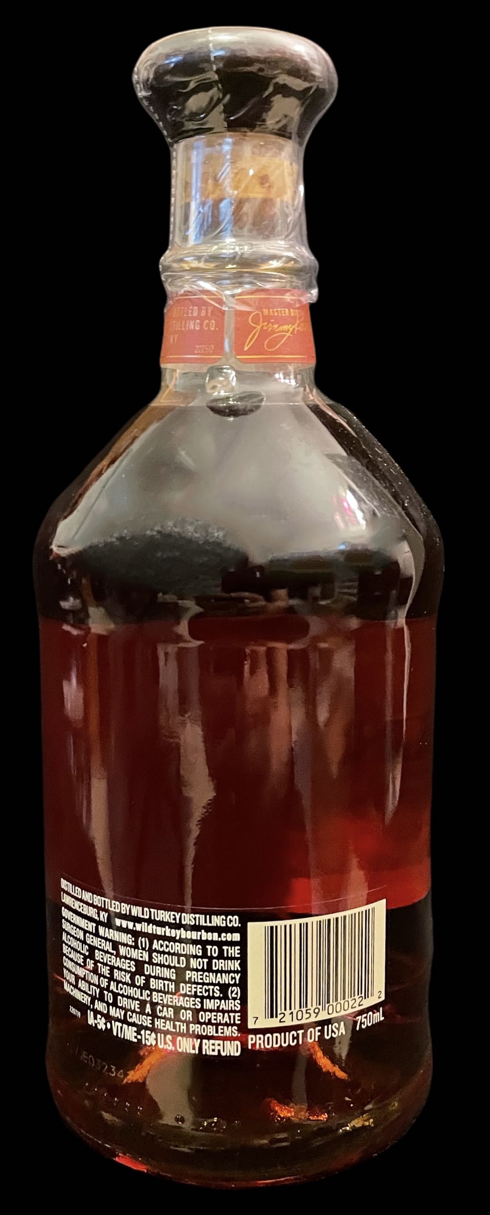 Wild Turkey Rare Breed Barrel Proof - Wild Turkey Distillery (750mL) alcohol collectible [Barcode 721059000222] - Main Image 2