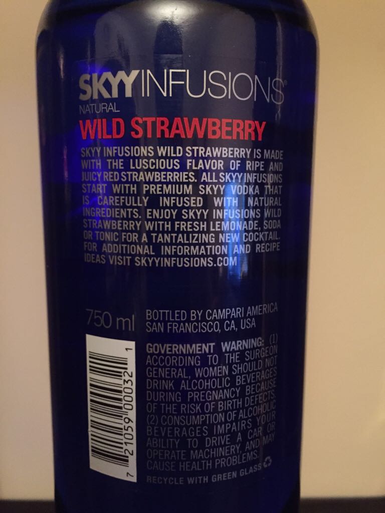 Sky Infusions Wild Strawberry Vodka - Campari America (750 mL) alcohol collectible [Barcode 721059000321] - Main Image 2