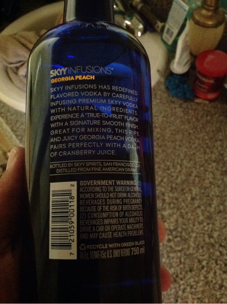 Sky Infusions Georgia Peach - SKYY (750mL) alcohol collectible [Barcode 721059001182] - Main Image 2