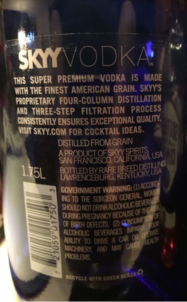Skyy - Skyy Sprits (1.75 L) alcohol collectible [Barcode 721059017503] - Main Image 2